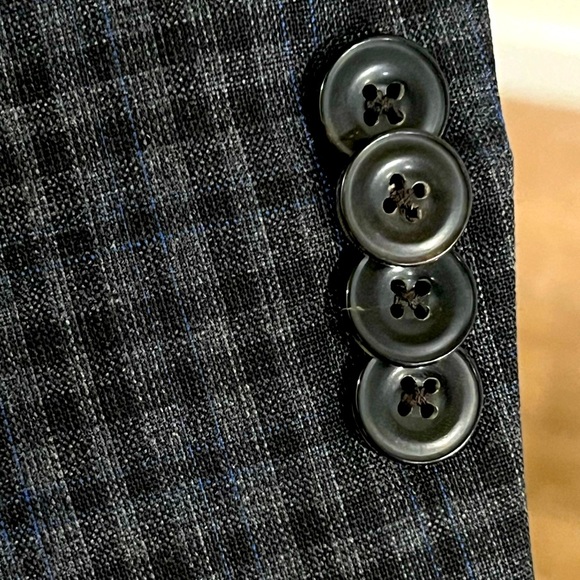 MICHAEL KORS GINGHAM CHECK SPORT COAT BLAZER JACKET BLUE MEN 36R - Picture 5 of 7